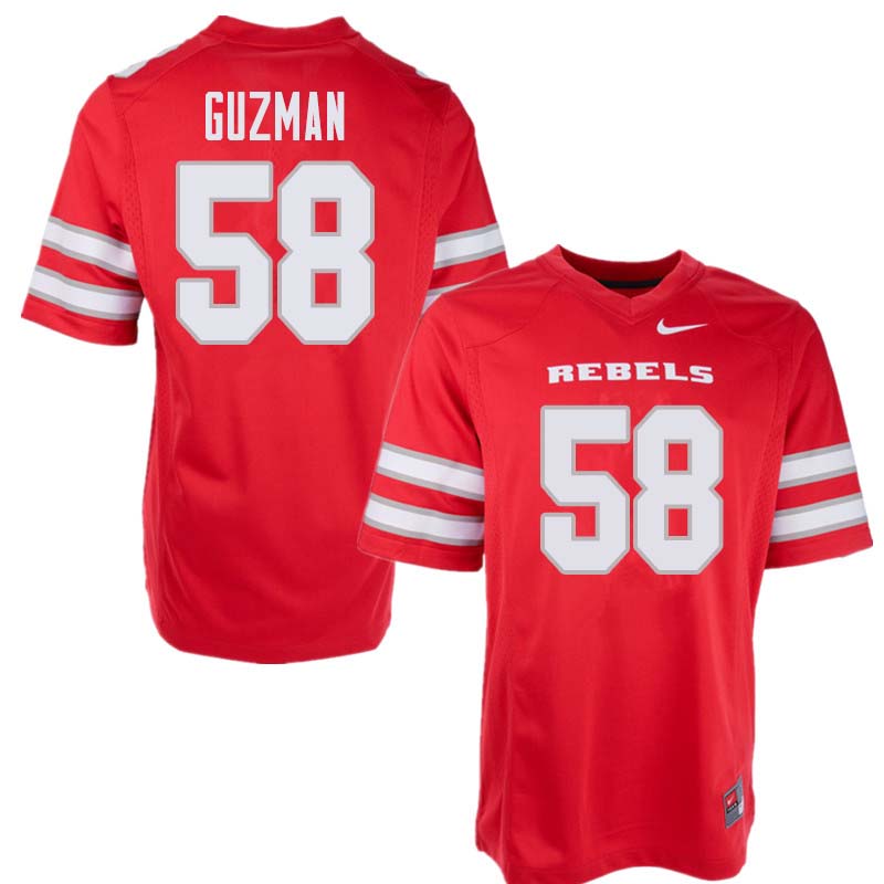 Men's UNLV Rebels #58 Nathan Guzman College Football Jerseys Sale-Red